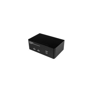 StarTech.com Switch Conmutador KVM de 2 Puertos DisplayPort - 4K 60Hz Negro