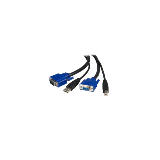 StarTech.com Cable KVM de 1.8m Todo en Uno VGA USB A USB B HD15 - 6ft Pies 2 en 1 - Negro