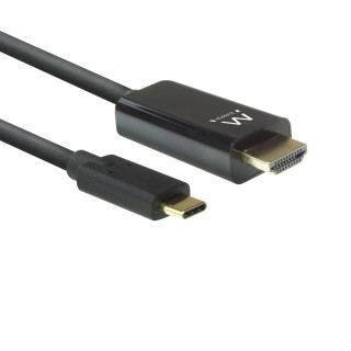 Ewent adaptador cable de video usb tipo-c macho a hdmi estandar macho 2m negro