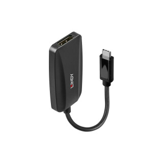 Lindy 43337 adaptador de cable de vídeo 0,13 m USB Tipo C DisplayPort Negro