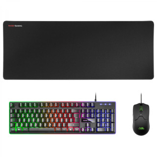 Mars Gaming MCPXBPT Combo Teclado gaming + raton optico + alfombrilla tela caucho negro