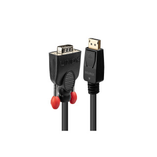 Lindy 41943 adaptador de cable de vídeo 3 m VGA (D-Sub) DisplayPort Negro