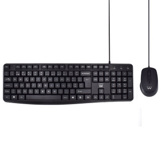 Ewent EW3007 teclado Ratón incluido Oficina USB QWERTY Portugués Negro