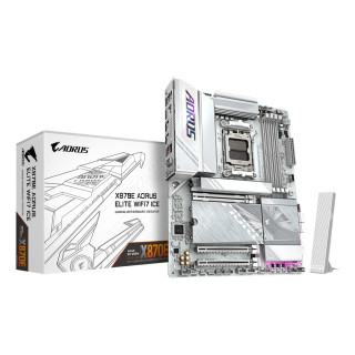 GIGABYTE X870E AORUS ELITE WIFI7 ICE Placa base - Soporta procesadores AMD Ryzen 9000, VRM digital de 16+2+2 fases,...