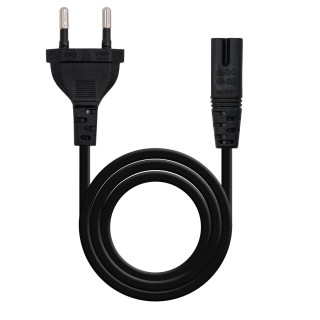 Nanocable Cable de Alimentación con forma 8, CEE7/16/M – C7/H, Negro, 2m