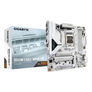 GIGABYTE B850M EAGLE WIFI6E ICE Placa Base – Procesadores AMD Ryzen serie 9000, VRM digital de 8+2+2 fases, hasta 8200
