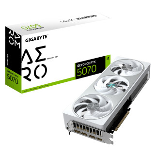 GIGABYTE GeForce RTX 5070 AERO OC 12G Tarjeta Gráfica - 12GB GDDR7, 192 bits, PCI-E 5.0, XXXX MHz Core Clock, 3 x DP...