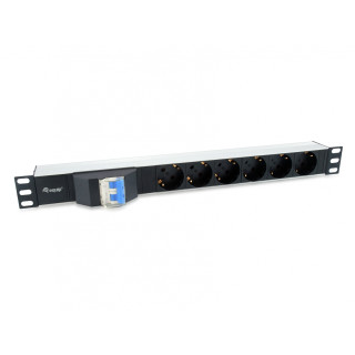 Equip unidad de distribución de energía (PDU) 6 salidas AC 1U Negro