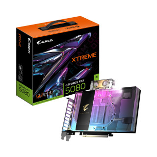GIGABYTE AORUS GeForce RTX 5080 XTREME WATERFORCE WB 16G Tarjeta Gráfica - 16GB GDDR7, 256 bits, PCI-E 5.0, 2805MHz...
