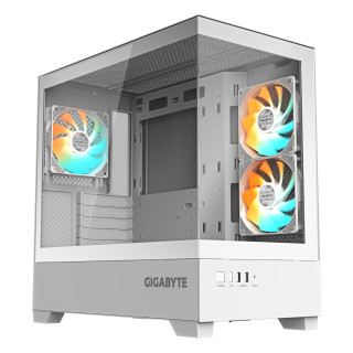 GIGABYTE C201 PANORAMIC ICE Caja para PC – Torre media, m-ATX, compatible con radiador de 360 mm, 3 ventiladores...