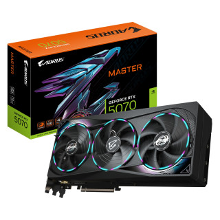 GIGABYTE AORUS GeForce RTX 5070 MASTER 12G Tarjeta Gráfica - 12GB GDDR7, 192 bits, PCI-E 5.0, 2715 MHz Core Clock, 3 x