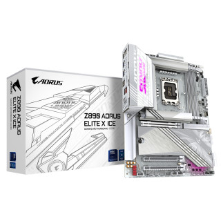 GIGABYTE Placa base Z890 AORUS ELITE X ICE - Compatible con CPUs Intel Core Ultra (Serie 2), VRM de 16+1+2 fases, hasta