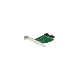 StarTech.com Tarjeta Adaptadora PCI Express 3.0 de 3 Puertos M.2 para SSD - 1x NVMe - 2x SATA III