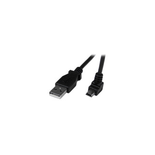 StarTech.com Cable Adaptador USB 2.0 2m USB A Macho a Mini USB B Macho Acodado en Íngulo hacia Abajo negro