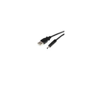 StarTech.com Cable Adaptador de Alimentación de 0,9 m USB a Conector Coaxial Tipo H 5V DC - Macho a Macho Negro