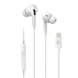 Celly UP1200TYPECWH auricular y casco Auriculares Alámbrico Dentro de oído Llamadas/Música USB Tipo C Blanco