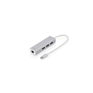 Digitus HUB de interfaz USB 3.2 Gen 1 (3.1 Gen 1) Type-C 1000 Mbit/s Gris, Blanco