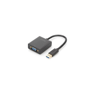 Digitus cable gender changer USB 3.0 VGA Negro