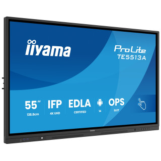 iiyama TE5513A-B1AG pantalla de señalización Panel plano interactivo 138,7 cm (54.6") Wifi 450 cd / m² 4K Ultra HD...
