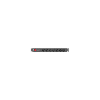 Lanberg PDU-07F-0200-IEC-BK unidad de distribución de energía (PDU) 7 salidas AC 1U Negro