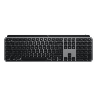 Logitech Master MX Keys S for Mac teclado Oficina RF Wireless + Bluetooth QWERTY Internacional de EE.UU. Aluminio, Negro