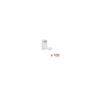 BOLSA DE 100 UNIDADES CONECTOR DE RED RJ45 LANBERG PARA CABLEADO UTP CAT6 BLANCO PLU-6000
