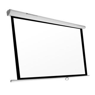 Pantalla manual phoenix videoproyector pared y techo posicion ajustable carcasa blanca tela super resistente...