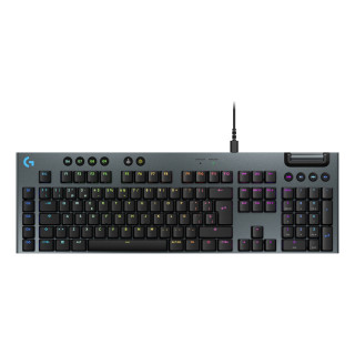 Logitech G Teclado mecánico para gaming con cable de perfil bajo G915 X, teclas de PBT de doble moldeado, teclas...