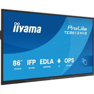 iiyama TE8612MIS-B4AG pantalla de señalización Panel plano interactivo 2,17 m (85.6") LCD Wifi 400 cd / m² 4K Ultra HD