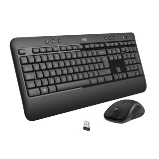 Logitech 920-008677 teclado Ratón incluido Universal RF inalámbrico QWERTZ Suizo Negro, Blanco