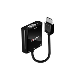 Lindy 38285 adaptador de cable de vídeo 0,1 m HDMI tipo A (Estándar) VGA (D-Sub) Negro