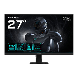 GIGABYTE GS27F2 27" Monitor de Juego FHD - 1920 x 1080, 240Hz, 1ms, 300 cd/m², FreeSync, HDR Ready, HDMI 2.0,...