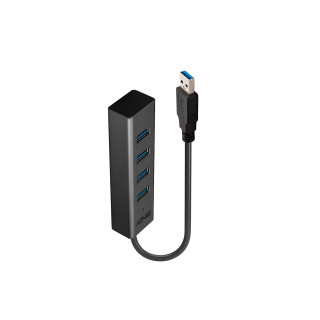 Lindy 43324 hub de interfaz USB 3.2 Gen 1 (3.1 Gen 1) Type-A 5000 Mbit/s Negro