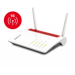 FRITZ!Box 6850 5G router inalámbrico Gigabit Ethernet Doble banda (2,4 GHz / 5 GHz) Negro, Rojo, Blanco