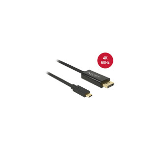 DeLOCK 85256 adaptador de cable de vídeo 2 m USB Tipo C DisplayPort Negro
