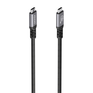 AISENS Cable USB 3.2 Gen2 Aluminio 10Gbps 8K@30Hz 5A 100W E-Mark, Tipo USB-C/M-USB-C/M, Negro, 4.0m