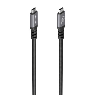 AISENS Cable USB4 Gen3x2 Aluminio 40Gbps 8K@60Hz 5A 48V 240W E-Mark, Tipo USB-C/M-USB-C/M, Negro, 0.5M