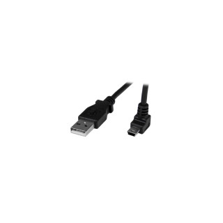 StarTech.com Cable Adaptador USB 2.0 1m USB A Macho a Mini USB B Macho Acodado en Íngulo hacia Arriba negro