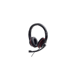Gembird MHS-03-BKRD auricular y casco Auriculares Alámbrico Diadema Juego Negro, Rojo