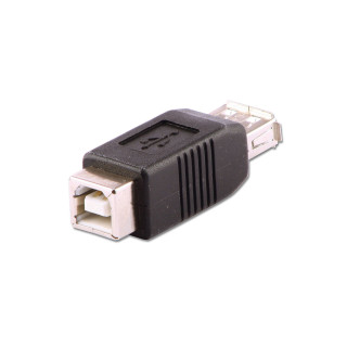 Lindy 71228 cambiador de género para cable USB A USB B Negro