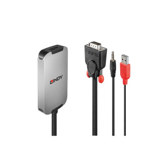Lindy 38296 adaptador de cable de vídeo Negro, Blanco