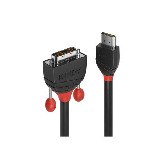 Lindy 36272 adaptador de cable de vídeo 2 m HDMI tipo A (Estándar) DVI-D Negro