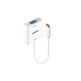 Lindy 43355 adaptador de cable de vídeo USB Tipo C VGA (D-Sub) Blanco