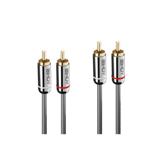 Lindy 35345 cable de audio 1 m 2 x RCA Antracita