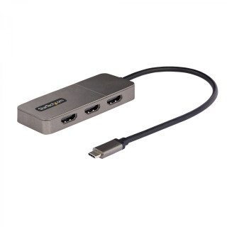 StarTech.com Adaptador USB-C de 3 Puertos Multimonitor - Hub MST USB Tipo C a 3 Puertos HDMI - Divisor Multiplicador DP