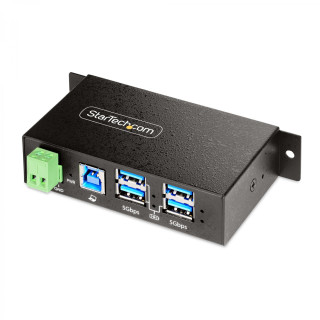 StarTech.com Hub USB Industrial de 4 Puertos Gestionado - Servicio Pesado - Caja de Metal - Protección ESD y...