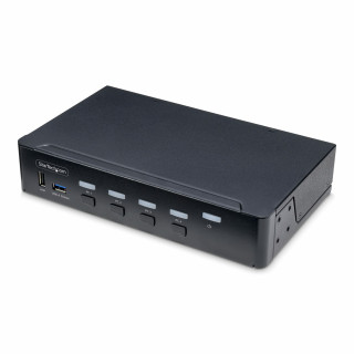 StarTech.com Switch KVM de 4 Puertos DisplayPort para Un Monitor - 4K 60Hz - Hub Ladrón de 6 Puertos USB - TAA -...