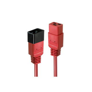 Lindy 30123 cable de transmisión Rojo 1 m C19 acoplador C20 acoplador