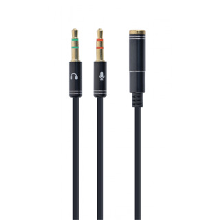 Gembird !Adapter audio stereo 3.5mm mini Jack/4PIN/ cable de audio 0,2 m 3,5mm 2 x 3.5mm Negro