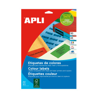 APLI 12993 etiqueta de impresora Rojo Etiqueta para impresora autoadhesiva